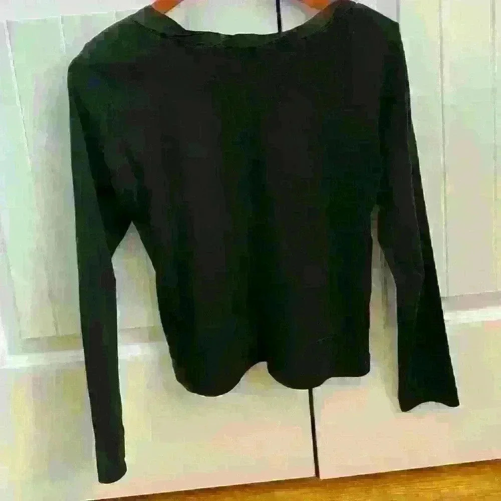 Barbara Lesser Long Sleeve Black Top Shirt Blouse - Picture 2 of 3